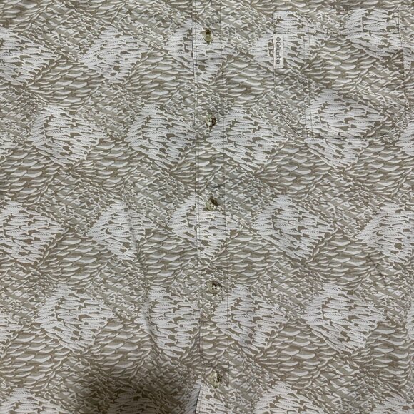 Columbia XCO Mens Size XL Tan Fish Print Button Down Short Sleeve Shirt - Picture 8 of 11